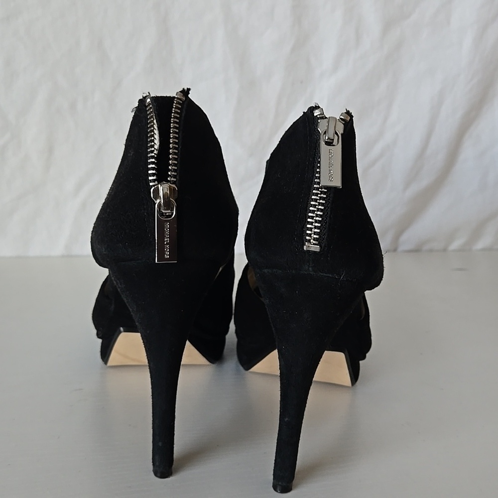 Michael Michael Kors Elena Elegant Black Criss Cross High Heels NYE Party 10M - Picture 4 of 11